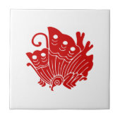 Carreau Papillon asiatique Japonais Conception Kamon (Devant)