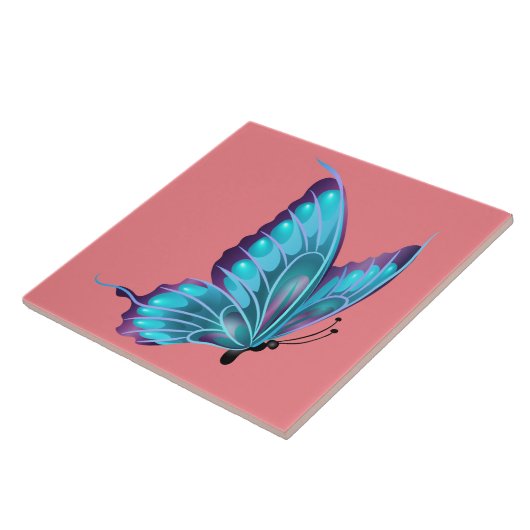 Carreau Papillon bleu Animé (Côté)