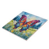 Carreau Papillon Bleu Orange ailes (Côté)