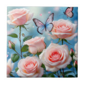 Carreau Papillon bleu rose doux (Devant)