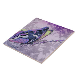 Carreau PAPILLON COLORÉ dans le LILAS, le POURPRE et le