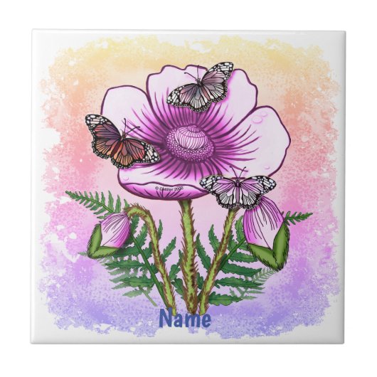 Carreau Papillon Coquelicot Rose (Devant)