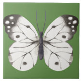 Carreau Papillon d'aquarelle noir et blanc (Devant)