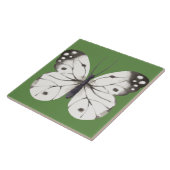 Carreau Papillon d'aquarelle noir et blanc (Côté)