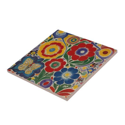 Carreau Papillon de jardin coloré (Côté)