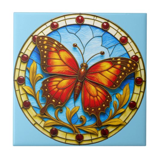 Carreau Papillon de vitrail (Devant)