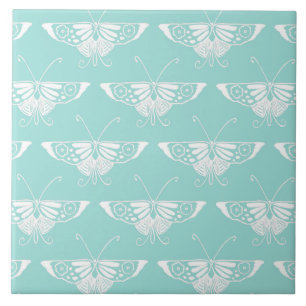 Carreau Papillon Deco stylisé - bleu glace