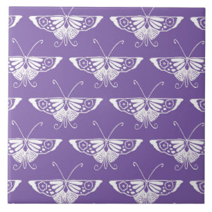 Carreau Papillon déco stylisé - lilas poussiéreux