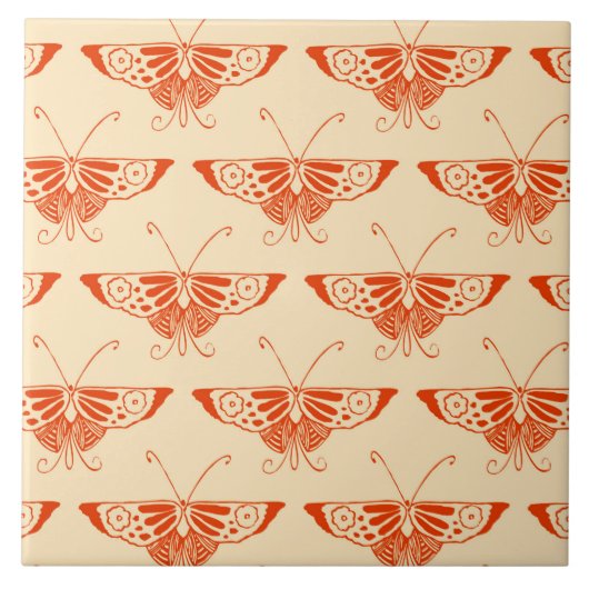 Carreau Papillon déco stylisé - mandarin orange (Devant)