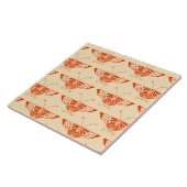 Carreau Papillon déco stylisé - mandarin orange (Côté)
