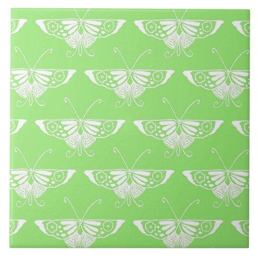 Carreau Papillon Deco stylisé - vert citron (Devant)