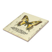 Carreau Papillon décoratif avec Fleur sauvage (Côté)