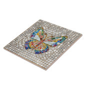 Carreau Papillon en mosaïque colorée (Côté)