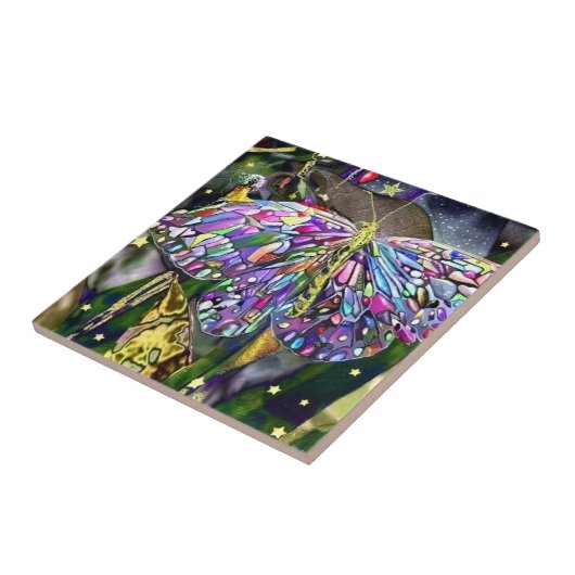 Carreau Papillon Feuille d'or (Côté)