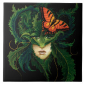 Carreau Papillon Feuille vert Dryad (Devant)
