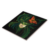 Carreau Papillon Feuille vert Dryad (Côté)