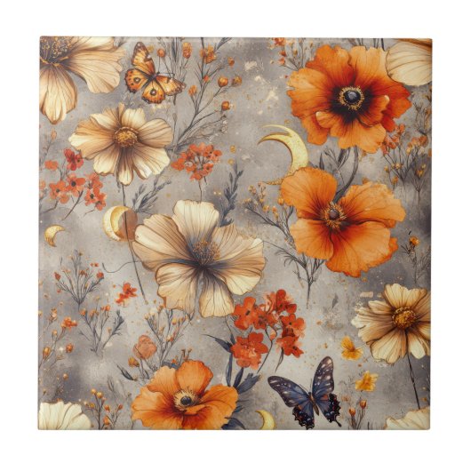 Carreau Papillon Fleur Sauvage Vintage (12) (Devant)