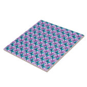 Carreau Papillon floral motif sarcelle violet (Côté)