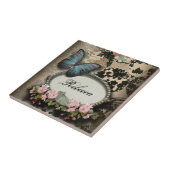 Carreau papillon français à fleurs victoriennes (Côté)