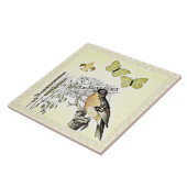 Carreau Papillon français vintage Fleur d'oiseau de (Côté)