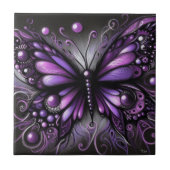Carreau Papillon gothique blanc violet noir couleur (Devant)