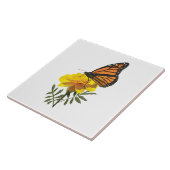 Carreau Papillon Monarque sur Marigold (Côté)