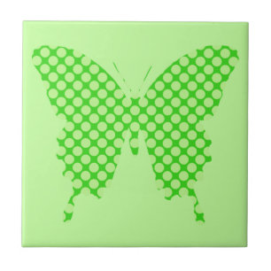 Carreau Papillon, points rétro, nuances vert citron