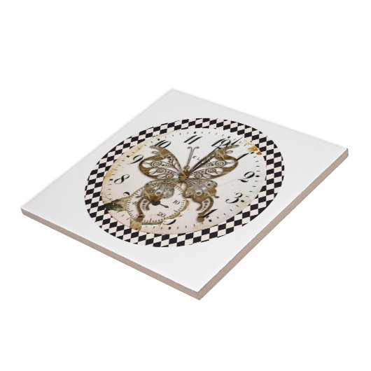 Carreau Papillon Steampunk Round (Côté)