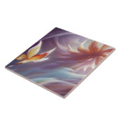 Carreau Papillon stylisé et fleur (Côté)