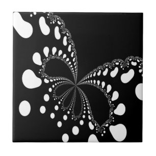 Carreau Papillon stylisé Noir et Blanc Design
