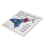 Carreau Papillon sur Fleur, vers de 2 Corinthiens 5:17 (Côté)