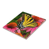 Carreau Papillon sur la tuile de la fleur v22 (Côté)