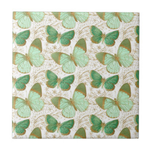 Carreau Papillon Vert Fleur Florale Fleurir