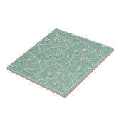 Carreau Papillons à l'aquarelle sur fond vert menthe (Côté)