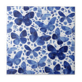 Carreau Papillons Aquarelle Bleue (Devant)