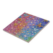 Carreau Papillons bleu et jaune Jolie mosaïque colorée (Côté)