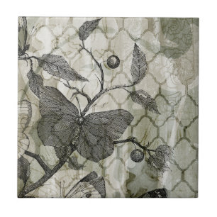 Carreau Papillons d'arabesque I