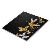 Carreau Papillons d'or et de blanc (Côté)