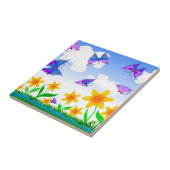 Carreau Papillons et fleurs (Côté)
