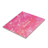 Carreau Papillons et fleurs - Art rose (Côté)