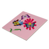 Carreau Papillons et fleurs colorés (Côté)