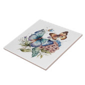 Carreau Papillons et fleurs et verdure (Côté)