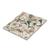 Carreau Papillons et fleurs pastel (Côté)