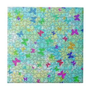 Carreau Papillons et marguerites-colorés par STaylor