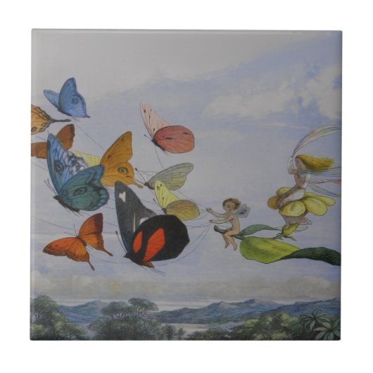 Carreau Papillons et papillons de la reine des fées (Devant)