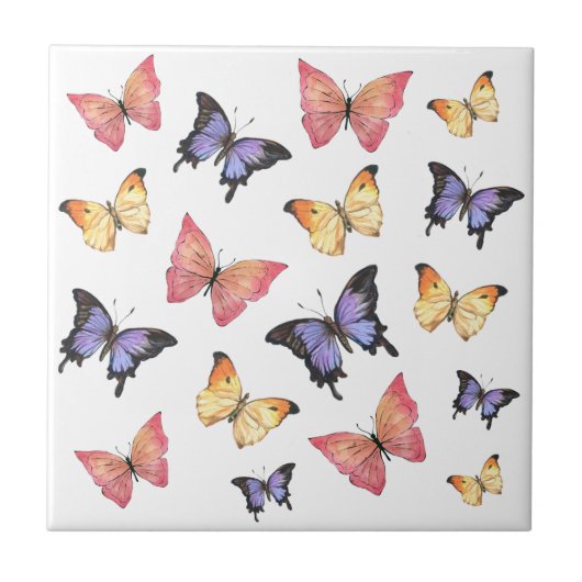 Carreau Papillons Rose Violet (Devant)