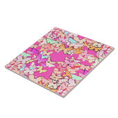 Carreau Papillons, roses multiples et profondes (Côté)