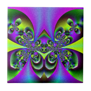 Carreau Papillons vert-foncé