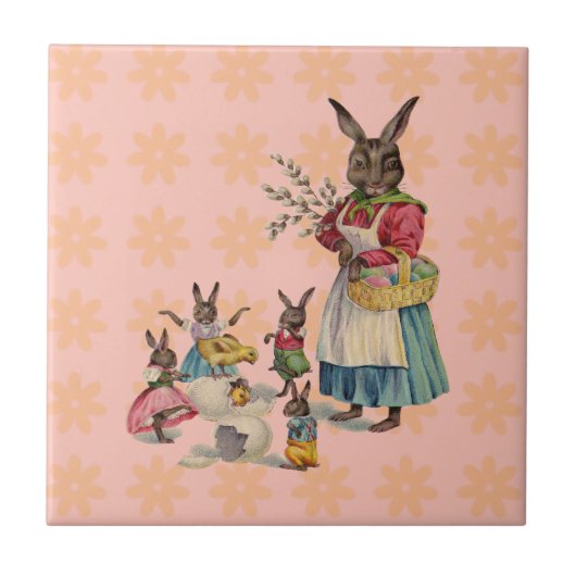Carreau Pâques Lapin Poule Lapin Œufs (Devant)