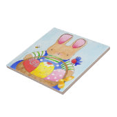 Carreau Pâques Panier Bunny tule (Côté)